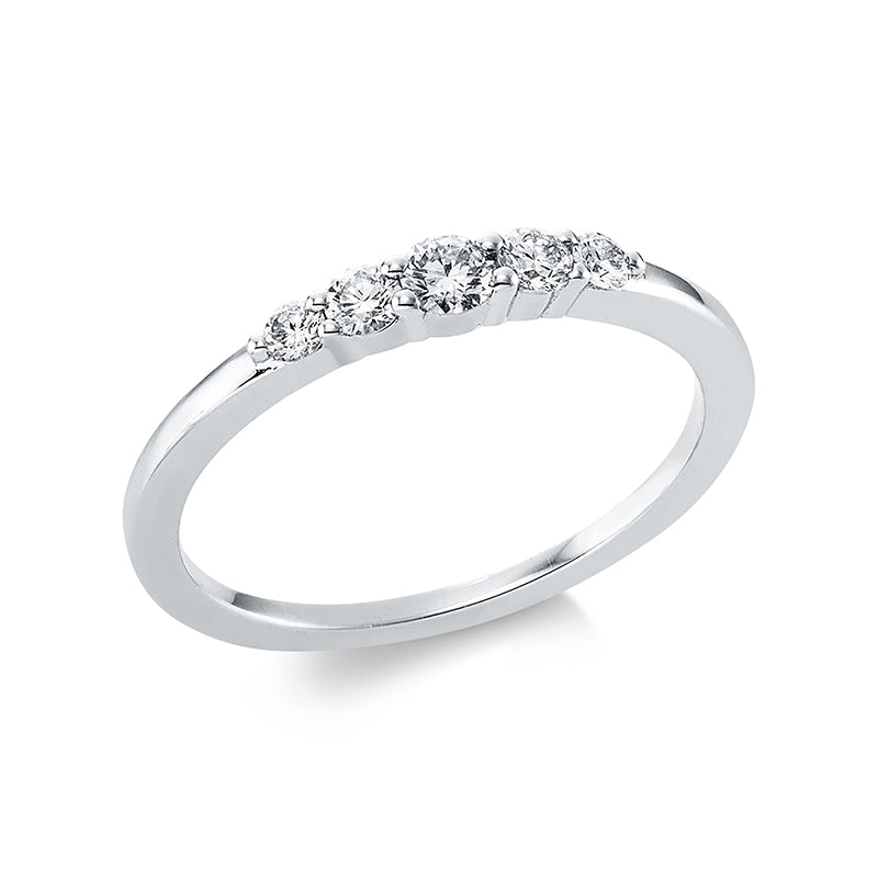 Ring    aus 750/-18 Karat Weißgold mit 5 Diamanten 0