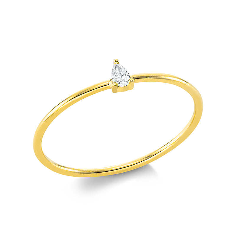 Ring    aus 750/-18 Karat Gelbgold mit 1 Diamant 0