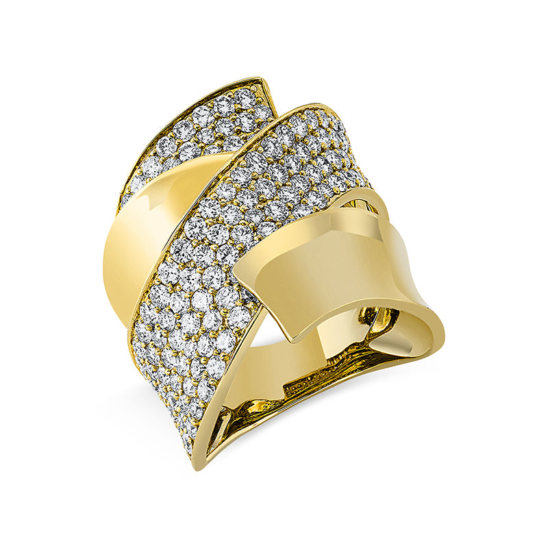 Ring    aus 750/-18 Karat Gelbgold mit 138 Diamanten 3