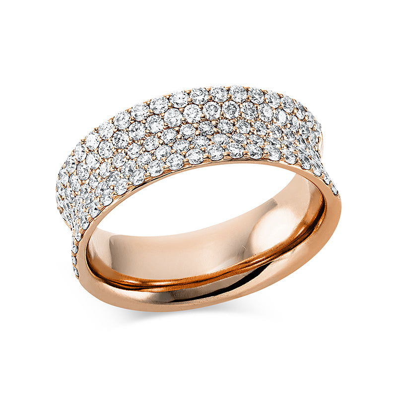 Ring    aus 750/-18 Karat Rotgold mit 107 Diamanten 1
