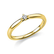 Ring    aus 585/-14 Karat Gelbgold mit 1 Diamant 0