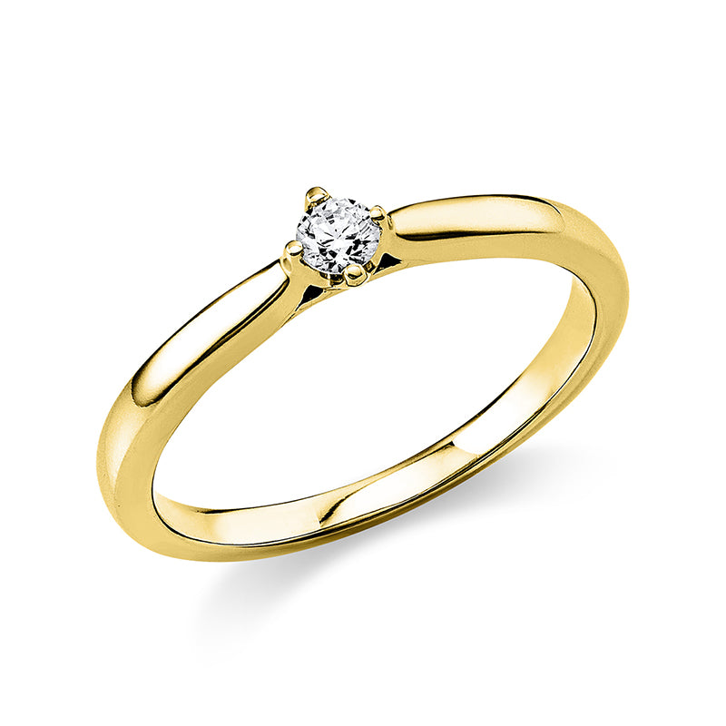 Ring    aus 585/-14 Karat Gelbgold mit 1 Diamant 0