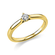 Ring    aus 585/-14 Karat Gelbgold mit 1 Diamant 0