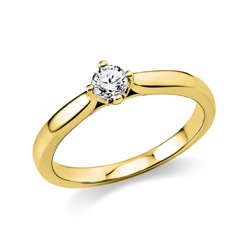 Ring    aus 585/-14 Karat Gelbgold mit 1 Diamant 0
