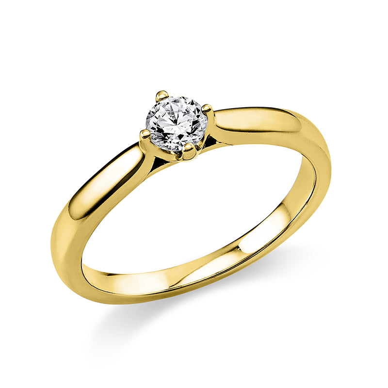 Ring    aus 585/-14 Karat Gelbgold mit 1 Diamant 0