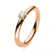 Ring    aus 750/-18 Karat Rotgold mit 1 Diamant 0