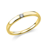 Ring - Solitaire aus Gold mit Diamant, poliert - 1E485