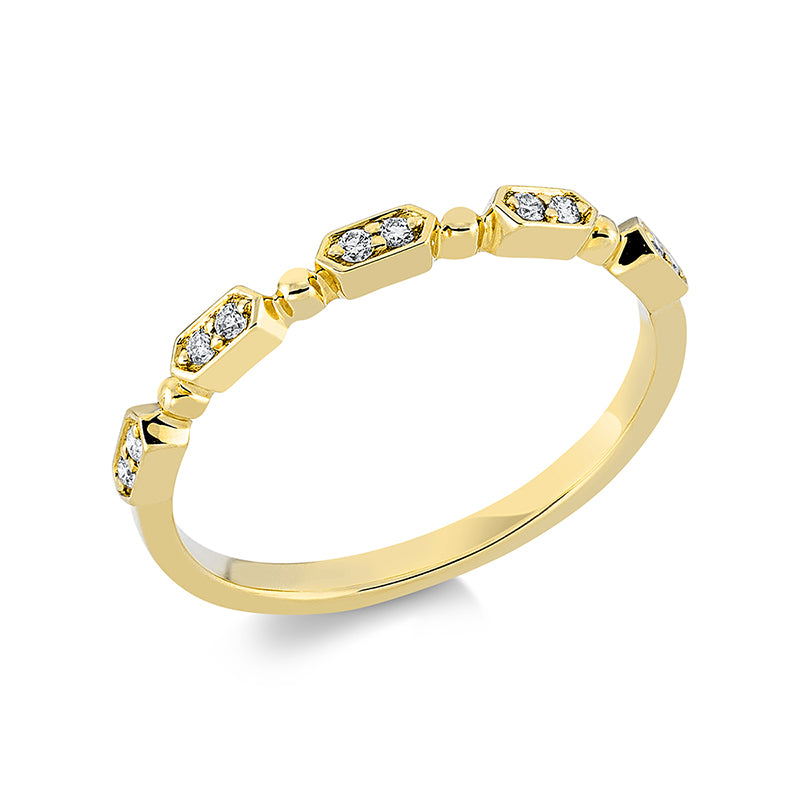 Ring    aus 750/-18 Karat Gelbgold mit 10 Diamanten 0