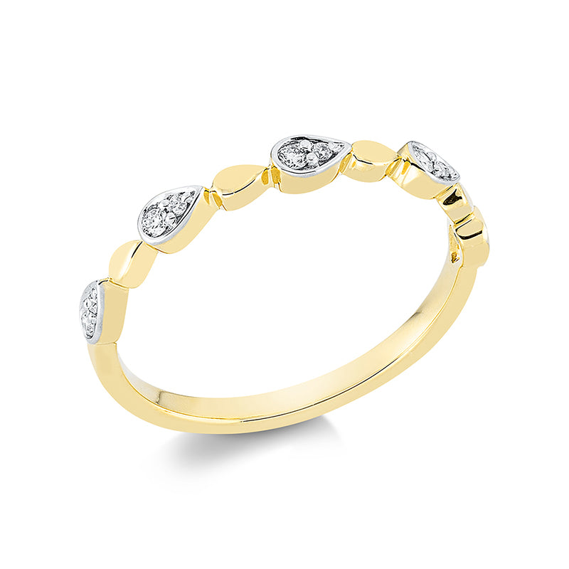 Ring    aus 750/-18 Karat Gelbgold mit 10 Diamanten 0