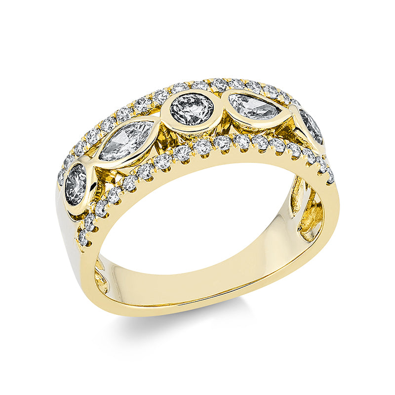 Ring    aus 585/-14 Karat Gelbgold mit 39 Diamanten 1