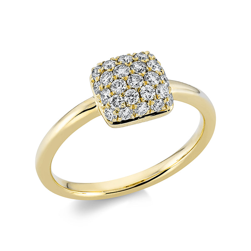 Ring    aus 585/-14 Karat Gelbgold mit 28 Diamanten 0