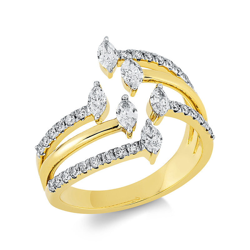 Ring    aus 585/-14 Karat Gelbgold mit 36 Diamanten 0