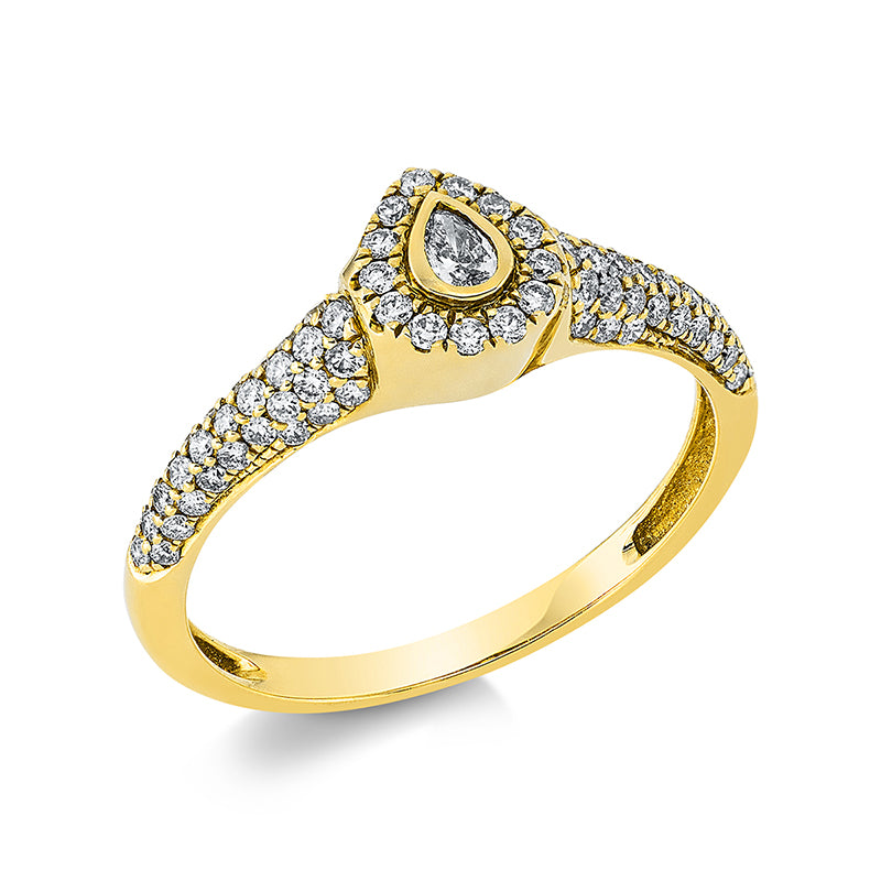 Ring    aus 750/-18 Karat Gelbgold mit 82 Diamanten 0