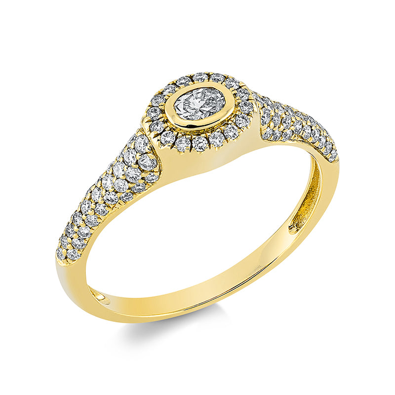 Ring    aus 750/-18 Karat Gelbgold mit 85 Diamanten 0