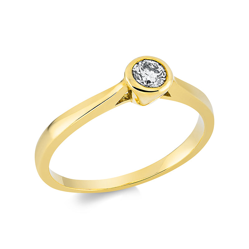 Ring    aus 750/-18 Karat Gelbgold mit 1 Diamant 0