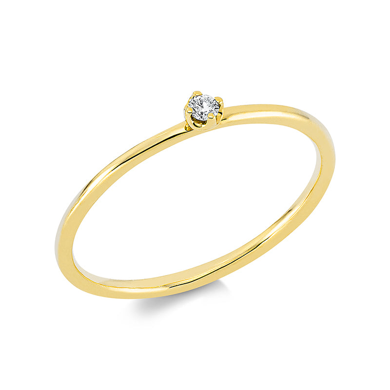 Ring    aus 750/-18 Karat Gelbgold mit 1 Diamant 0