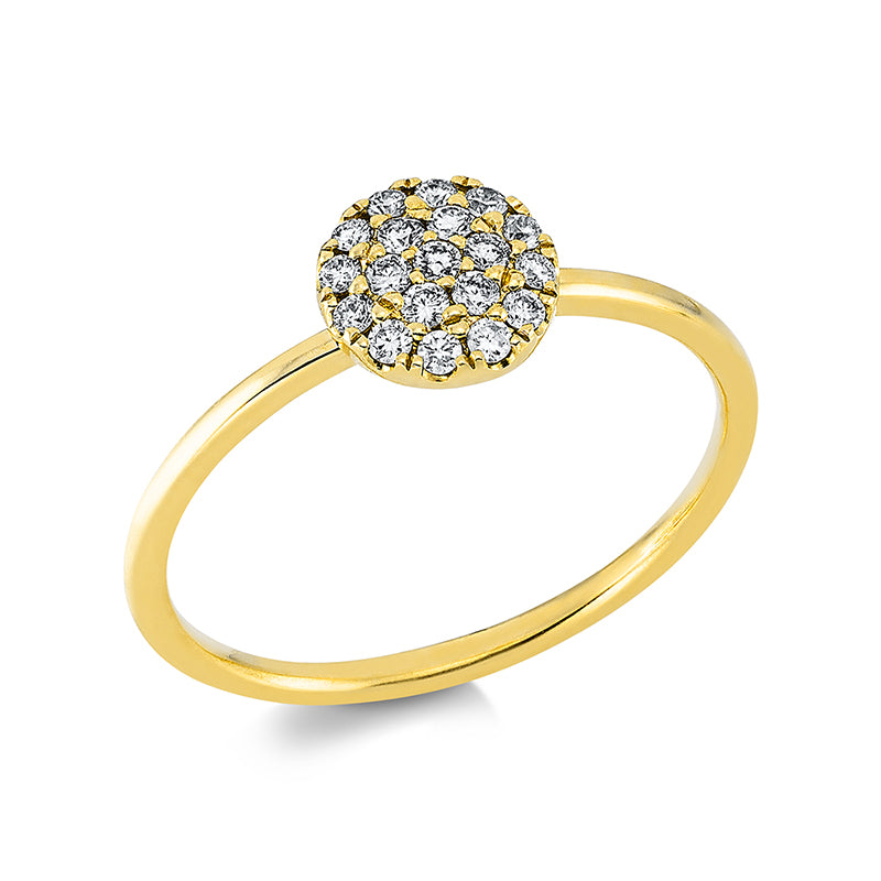 Ring    aus 750/-18 Karat Gelbgold mit 19 Diamanten 0