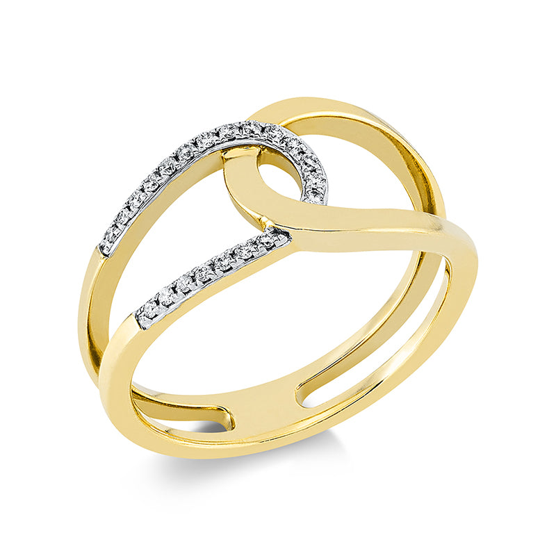 Ring    aus 585/-14 Karat Gelbgold mit 21 Diamanten 0