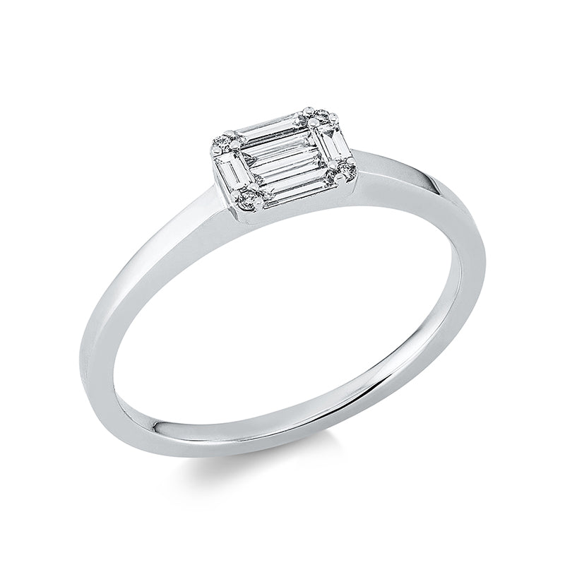 Ring    aus 750/-18 Karat Weißgold mit 10 Diamanten 0