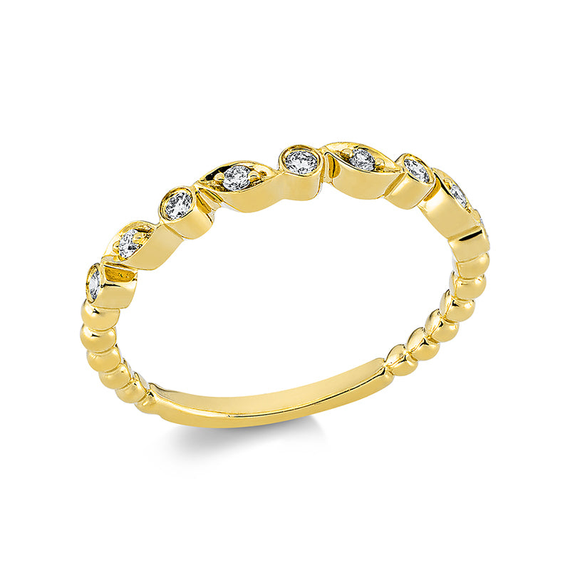 Ring    aus 750/-18 Karat Gelbgold mit 9 Diamanten 0