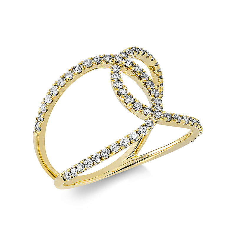 Ring    aus 750/-18 Karat Gelbgold mit 60 Diamanten 0