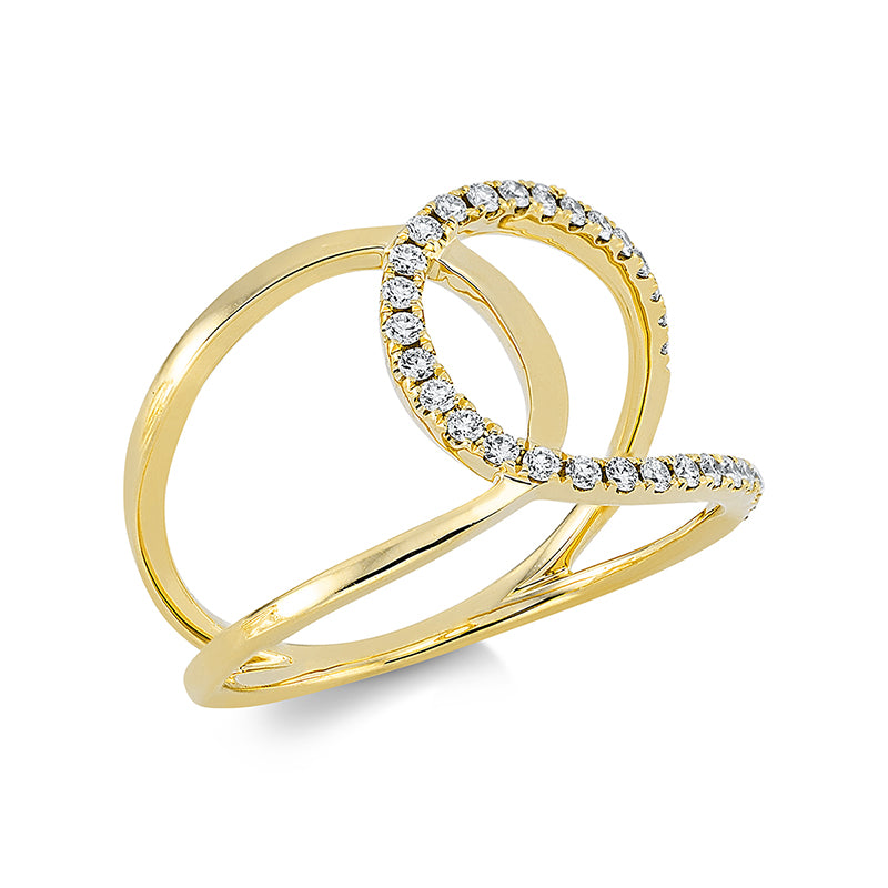 Ring    aus 750/-18 Karat Gelbgold mit 31 Diamanten 0