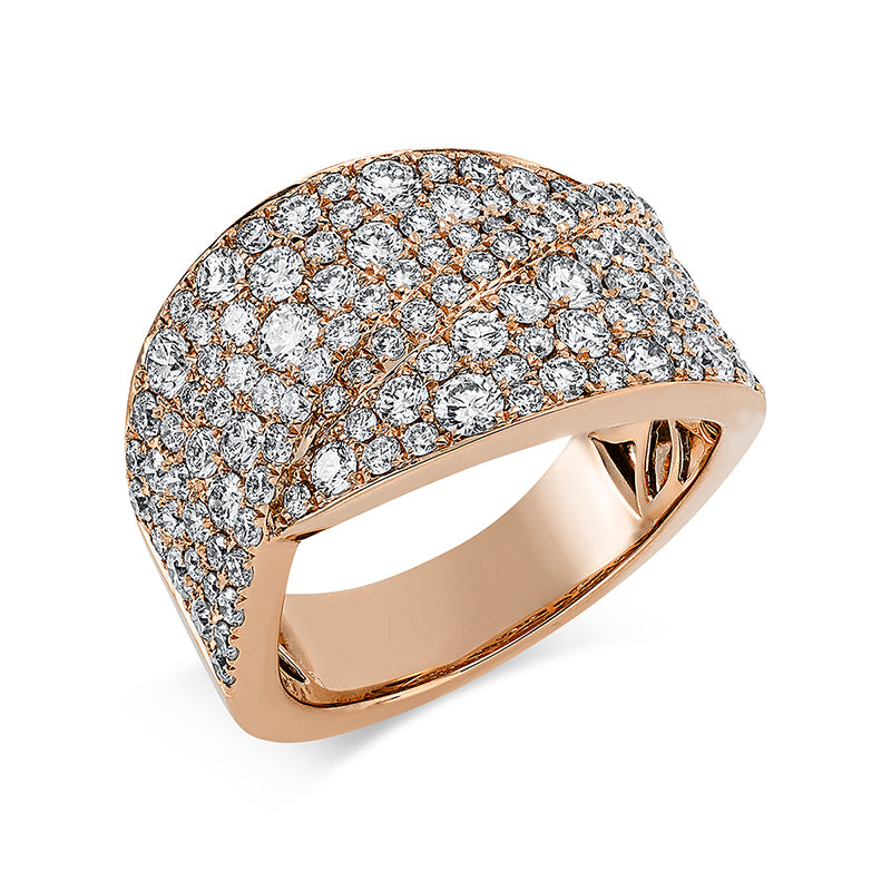 Ring    aus 750/-18 Karat Rotgold mit 122 Diamanten 1