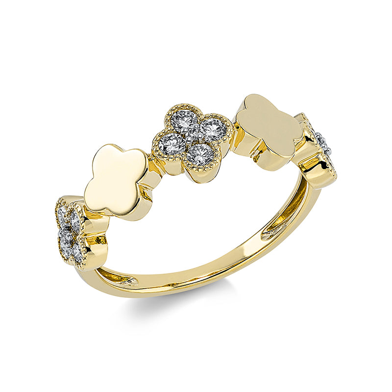 Ring    aus 750/-18 Karat Gelbgold mit 15 Diamanten 0