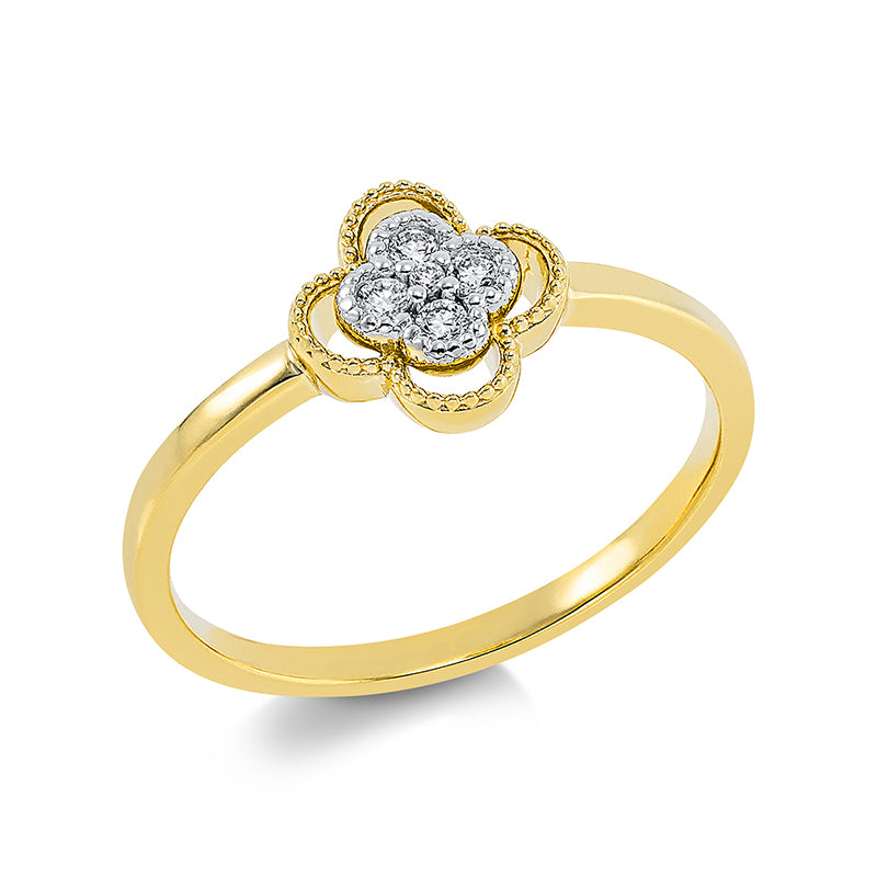 Ring    aus 750/-18 Karat Gelbgold mit 5 Diamanten 0