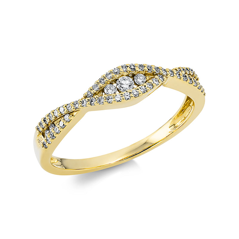 Ring    aus 750/-18 Karat Gelbgold mit 57 Diamanten 0