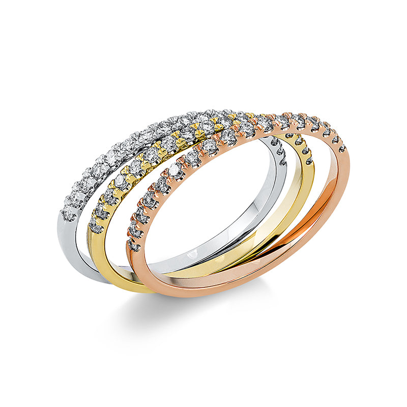 Ring    aus 750/-18 Karat Weißgold / Gelbgold / Rotgold mit 51 Diamanten 0