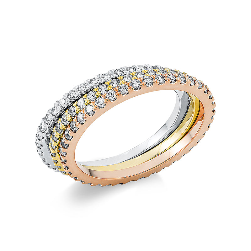 Ring    aus 750/-18 Karat Weißgold / Gelbgold / Rotgold mit 120 Diamanten 1