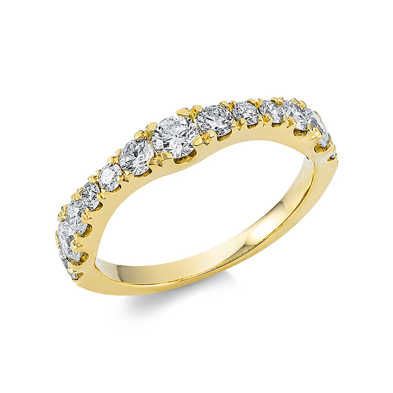 Ring    aus 750/-18 Karat Gelbgold mit 13 Diamanten 1 ct
