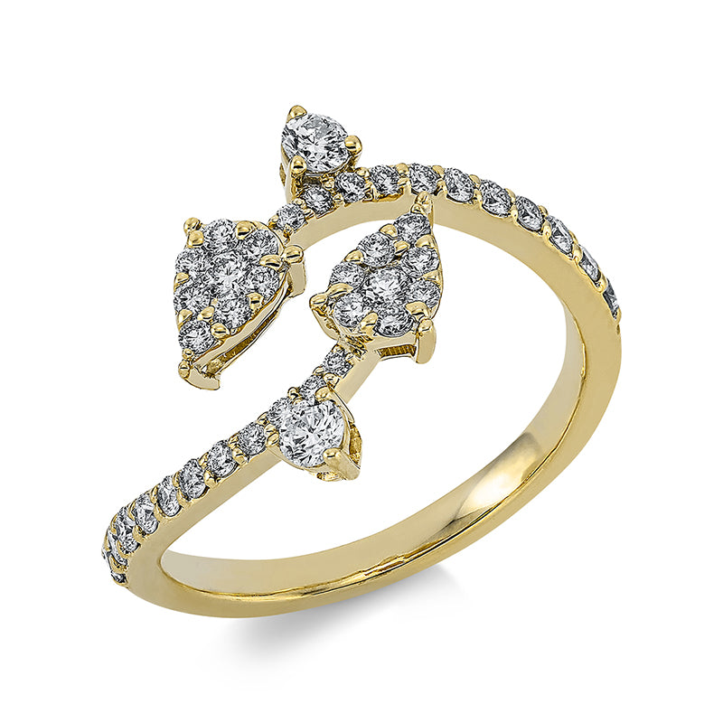 Ring    aus 750/-18 Karat Gelbgold mit 40 Diamanten 0