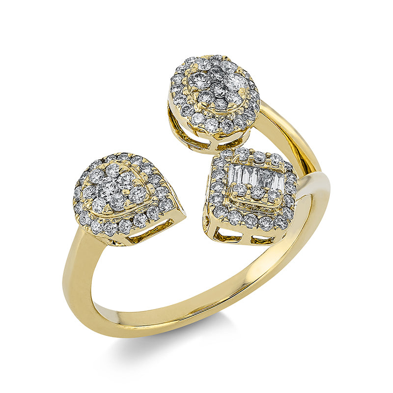 Ring    aus 750/-18 Karat Gelbgold mit 81 Diamanten 0