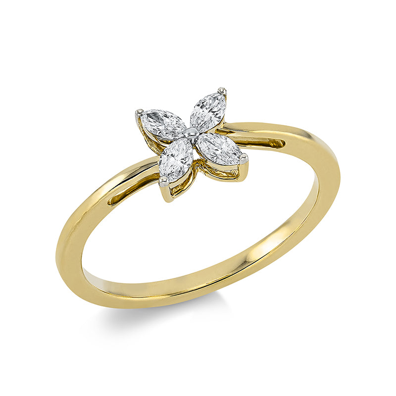 Ring    aus 750/-18 Karat Gelbgold mit 4 Diamanten 0