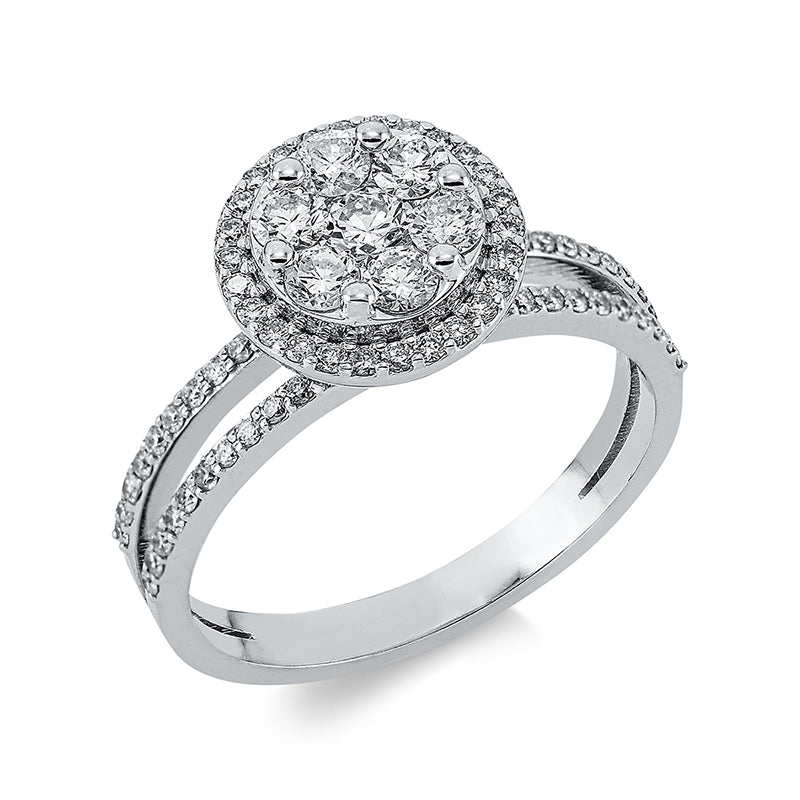 Ring    aus 585/-14 Karat Weißgold mit 72 Diamanten 0