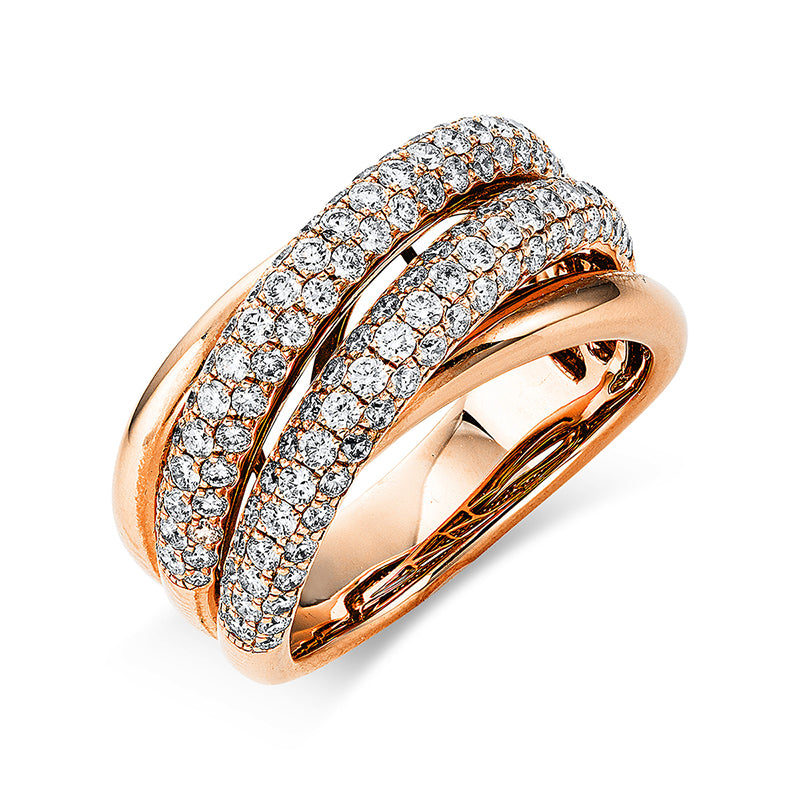 Ring    aus 750/-18 Karat Rotgold mit 130 Diamanten 1
