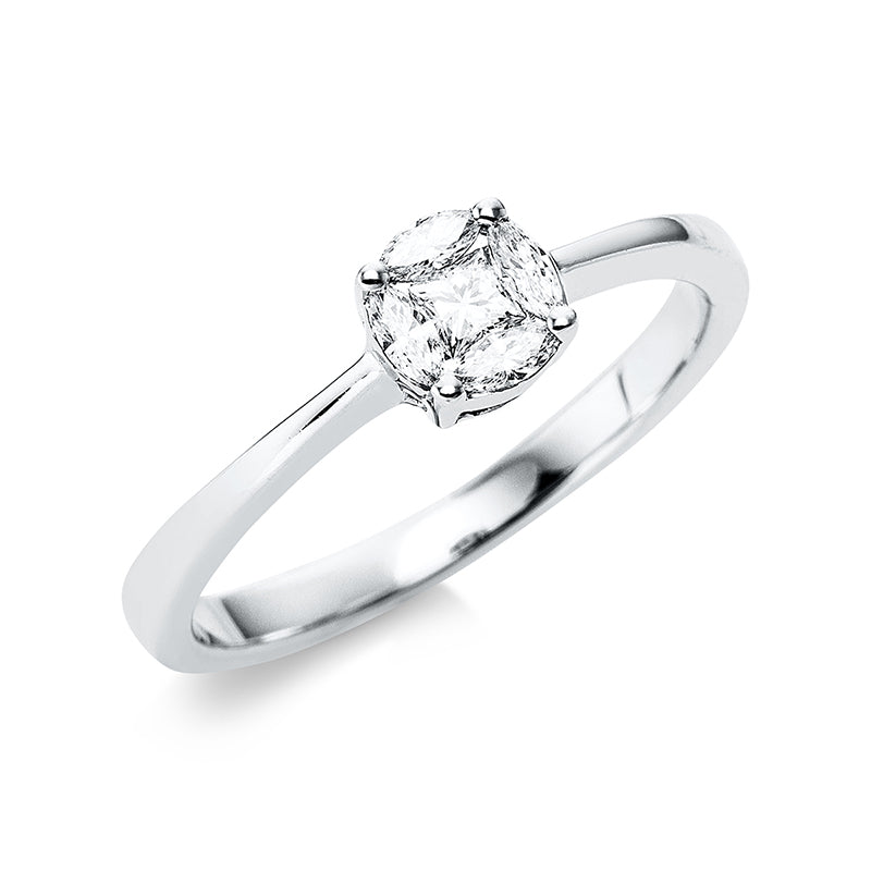 Ring    aus 750/-18 Karat Weißgold mit 5 Diamanten 0