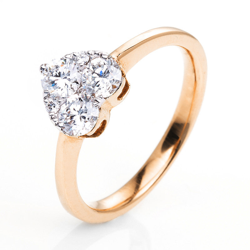 Ring    aus 750/-18 Karat Rotgold mit 6 Diamanten 0