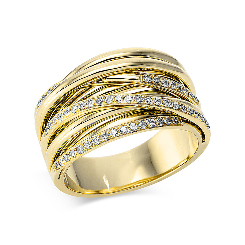 Ring    aus 750/-18 Karat Gelbgold mit 56 Diamanten 0