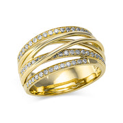 Ring    aus 750/-18 Karat Gelbgold mit 57 Diamanten 0