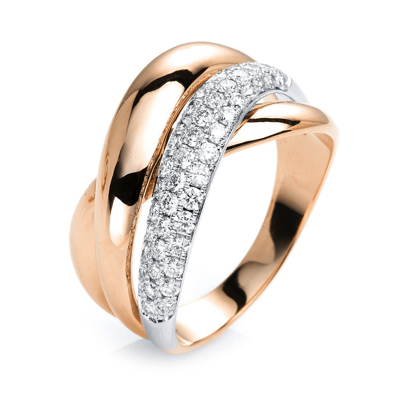 Ring    aus 750/-18 Karat Rotgold / Weißgold mit 46 Diamanten 0