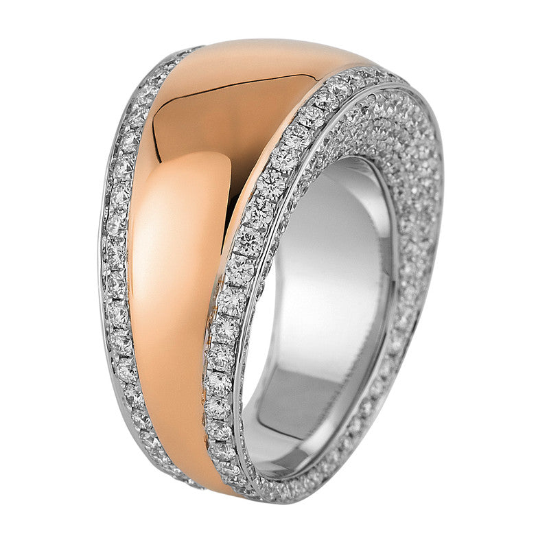 Ring - Mehrfachsteinbesatz aus Gold mit Diamanten, schwarz rhodiniert, poliliert - 1G613