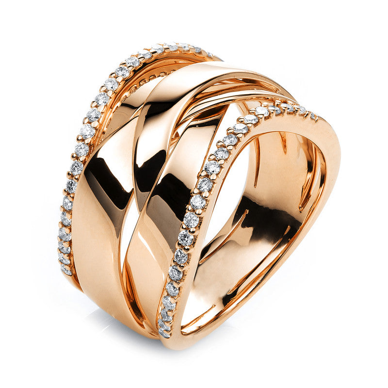 Ring    aus 750/-18 Karat Rotgold mit 42 Diamanten 0