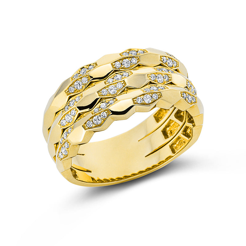 Ring    aus 750/-18 Karat Gelbgold mit 72 Diamanten 0