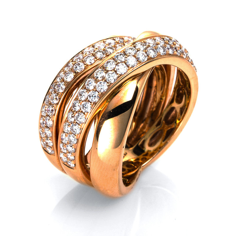 Ring - Mehrfachsteinbesatz aus Gold mit Diamanten - 1H137