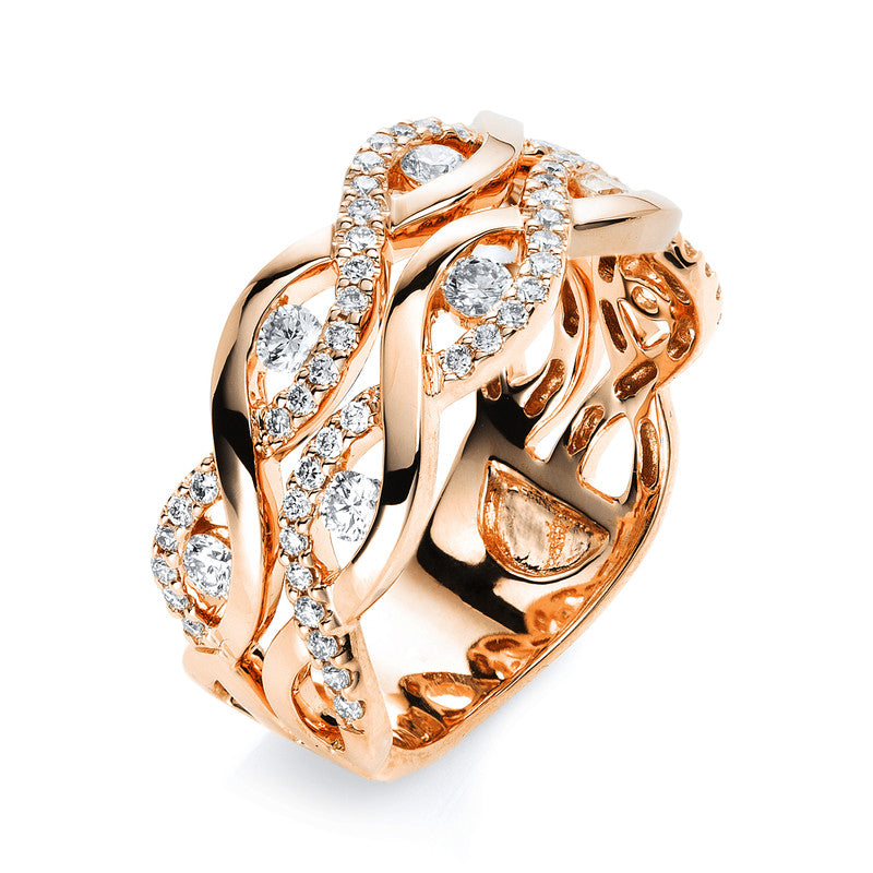 Ring    aus 750/-18 Karat Rotgold mit 68 Diamanten 0