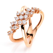 Ring    aus 750/-18 Karat Rotgold mit 21 Diamanten 0