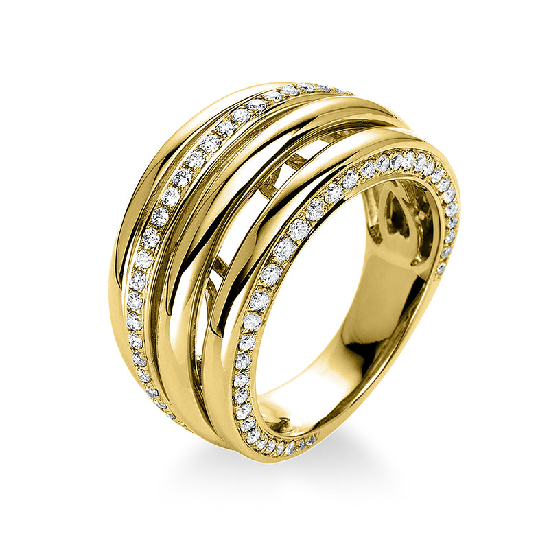 Ring    aus 585/-14 Karat Gelbgold mit 70 Diamanten 0